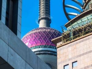 Collection of buildings close up