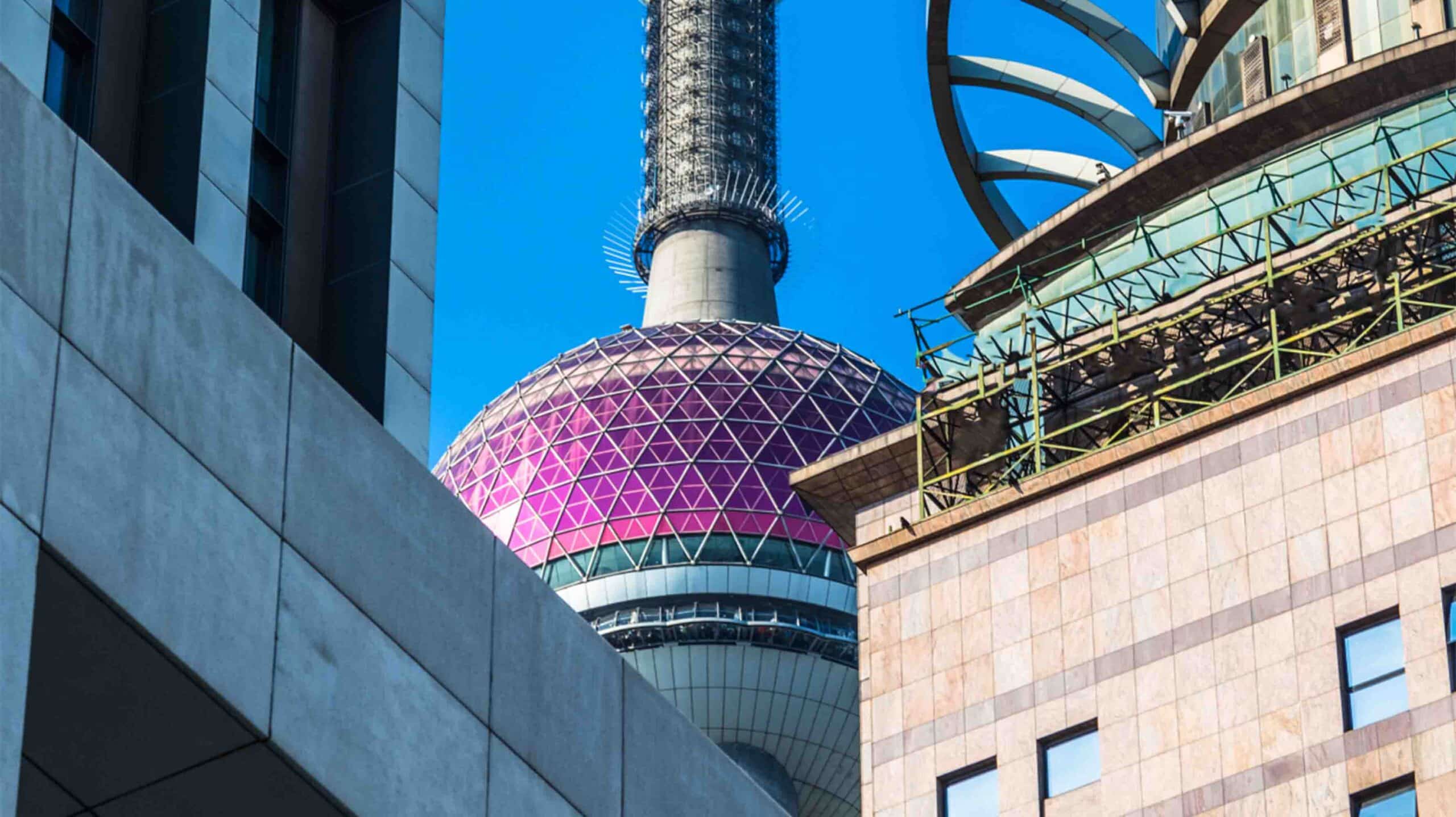 Collection of buildings close up