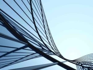 Curved building close up