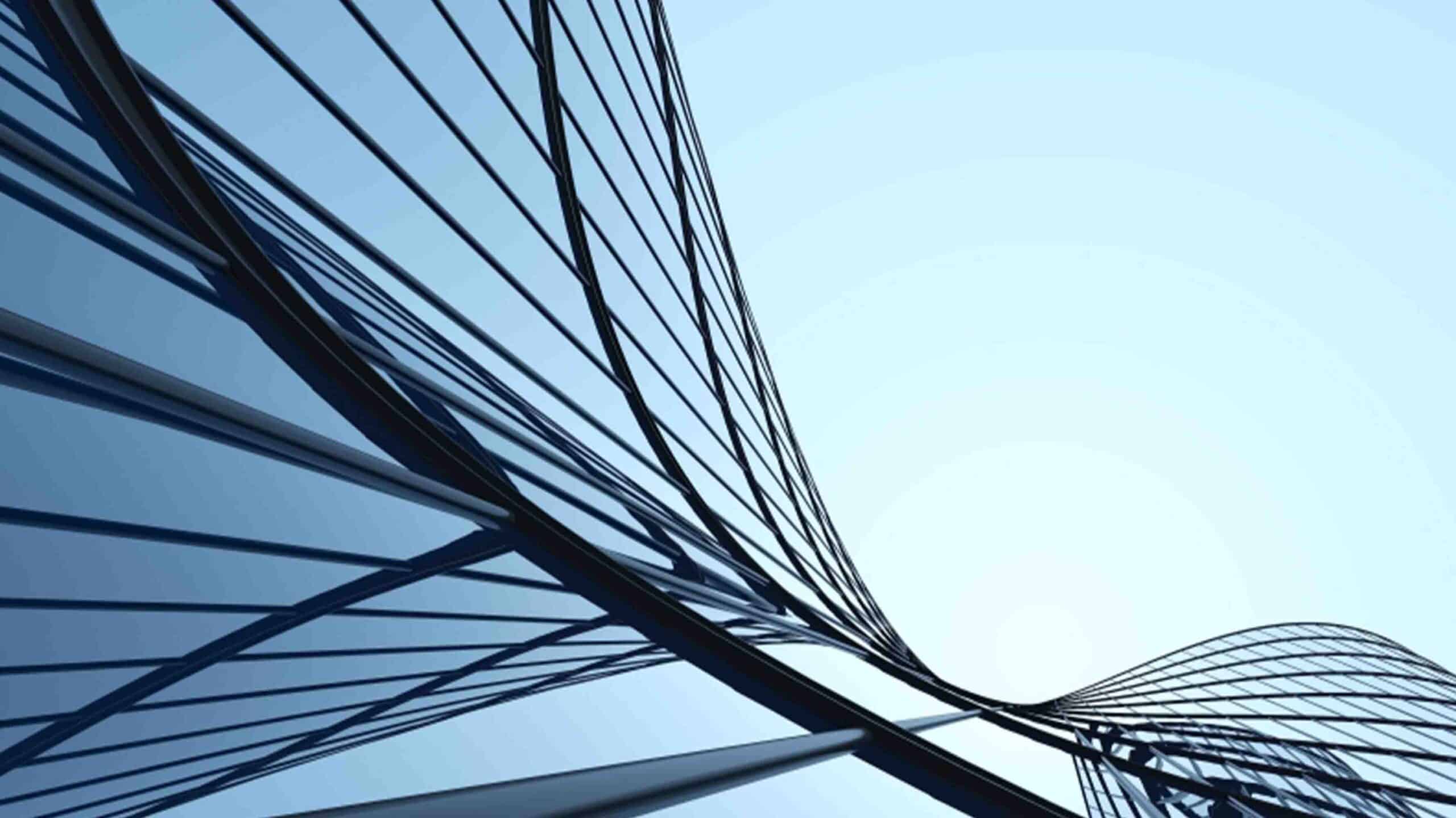 Curved building close up