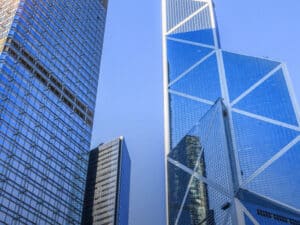 Abstract Hong Kong skyscrapers