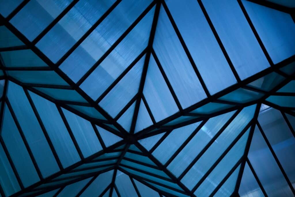 Green abstract roof structure, Bangkok, Thailand