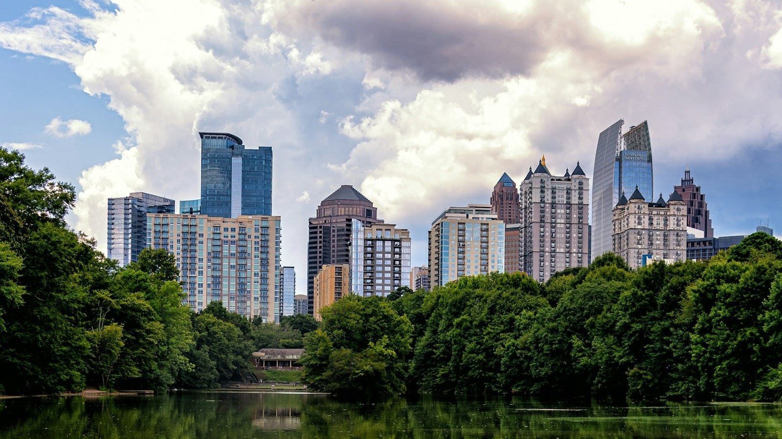 View of New York city scape with Central Park in foreground